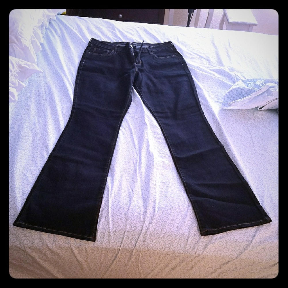 NWOT Dark Blue Mid-Rise Long Jeans